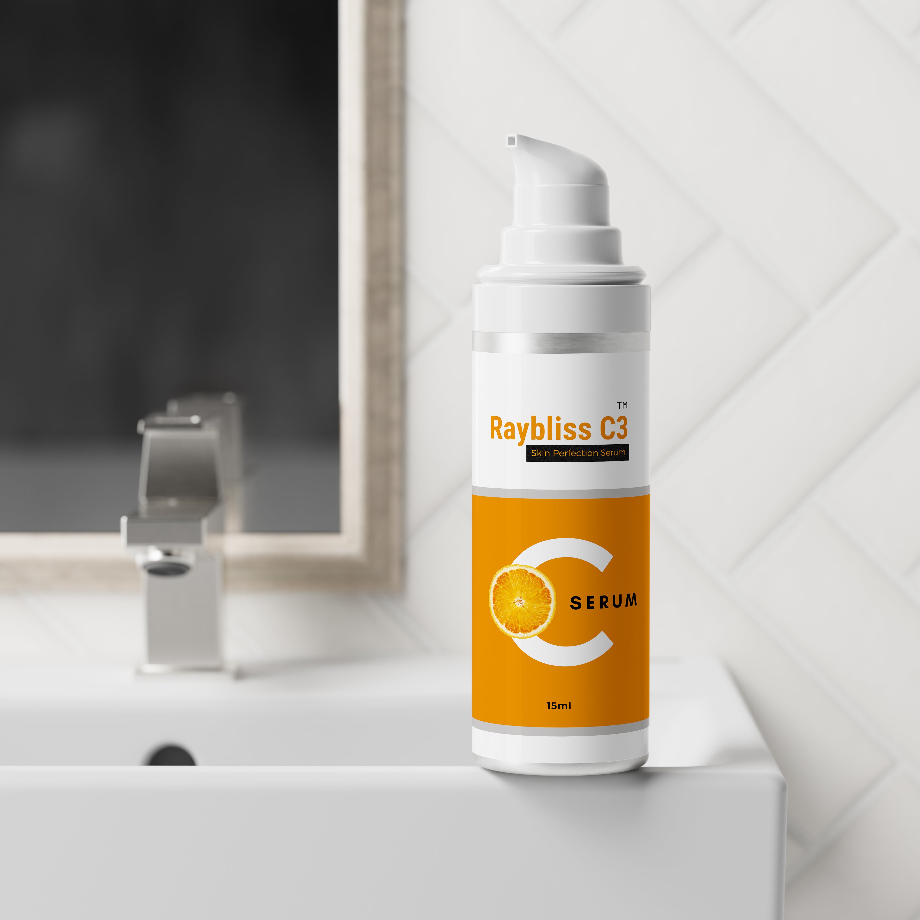 Raybliss C3 Skin Perfection Serum - Triple Power Vitamin C with Hyaluronic Acid | Brightening, Hydrating & Anti-Aging Formula | 15ml