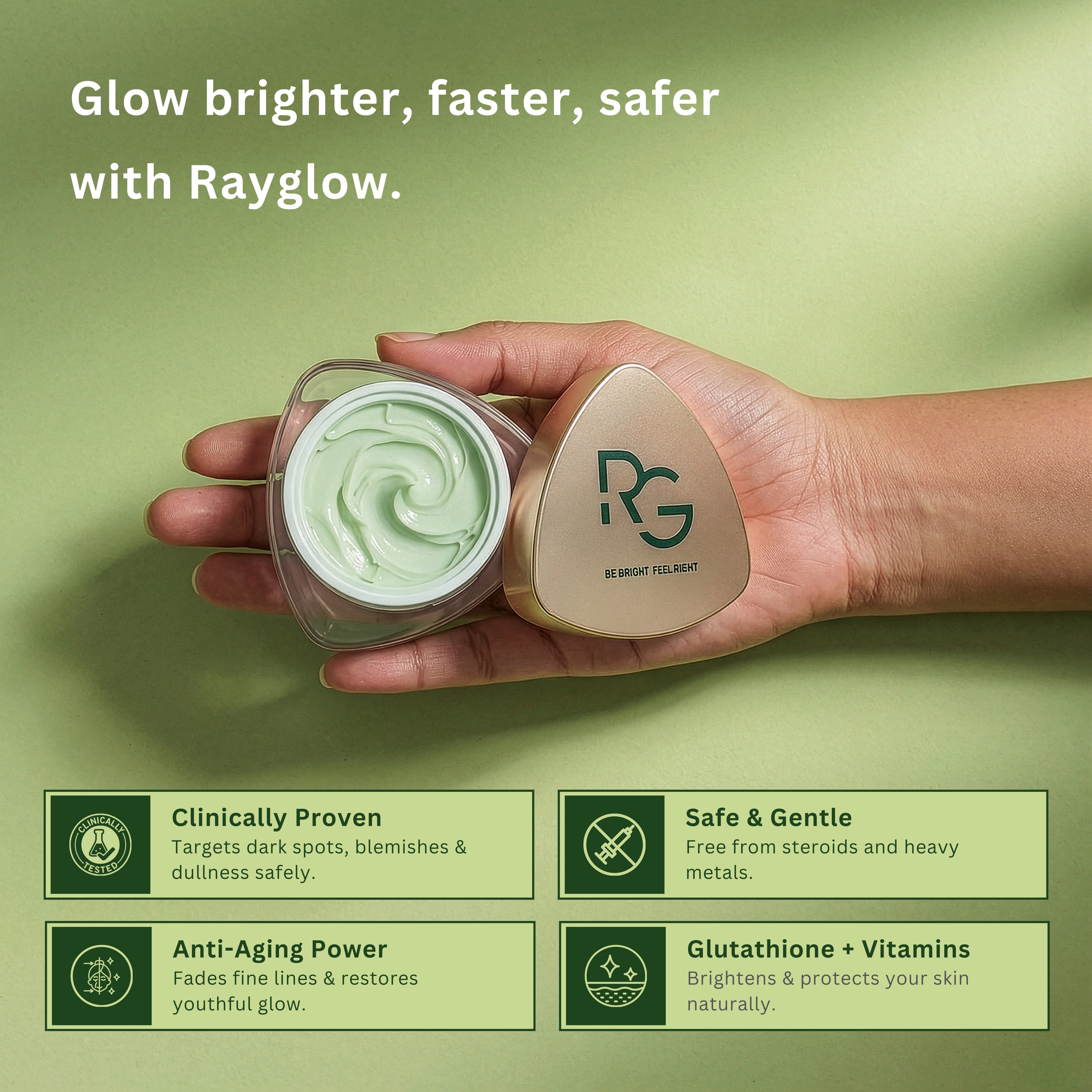 RayGlow Skin Brightening Cream with an Advanced Glutathione Formula