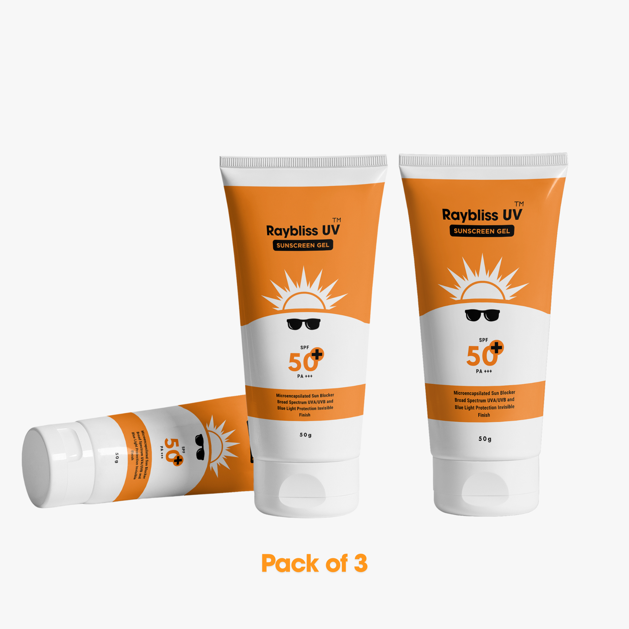 Raybliss UV Sunscreen Gel SPF50+ PA+++ | Matt Finish with No White Cast, Vitamin E and Ashwagandha