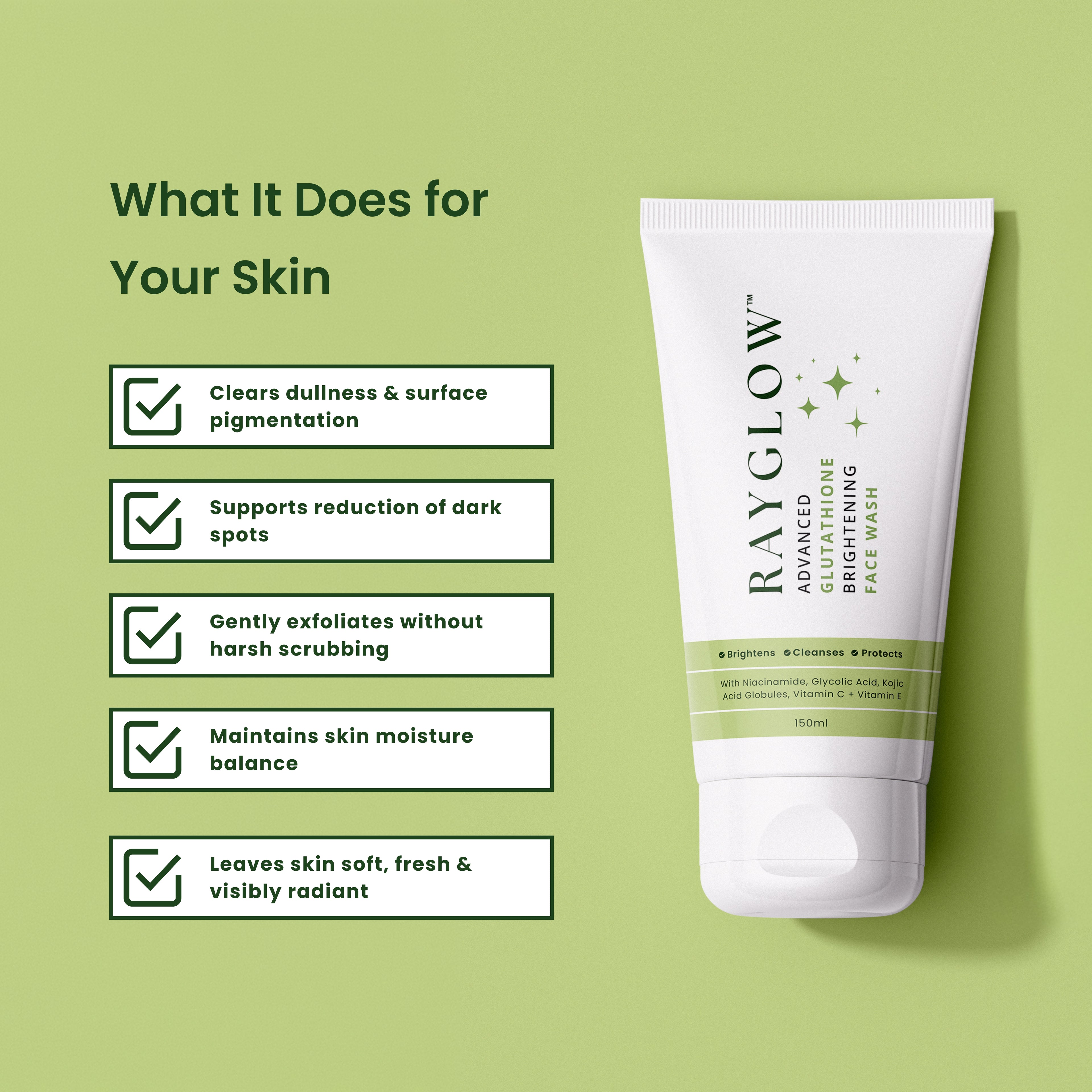 Rayglow Advanced Glutathione Brightening Face Wash