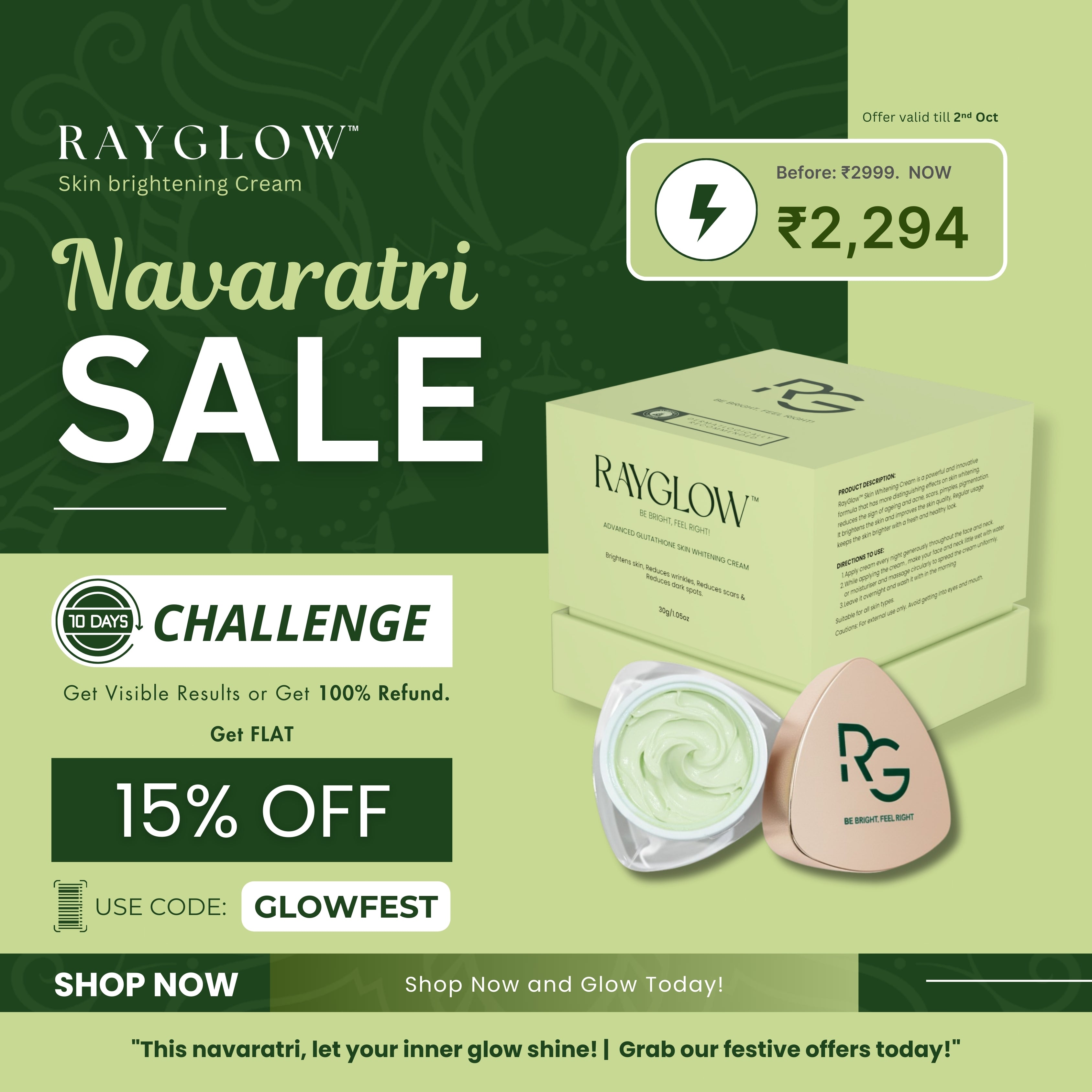 RayGlow Skin Brightening Cream | Crafted in the USA with an advanced glutathione formula | Celebrity secret to brighter skin and reducing dark spots in 10 days