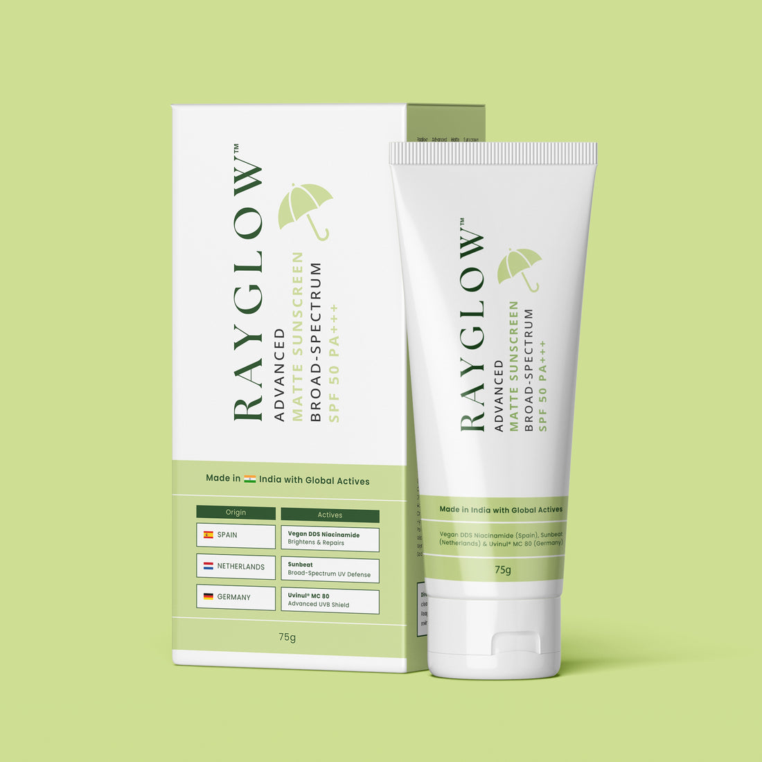 Rayglow Advanced Invisible Matte Sunscreen | With Vegan DDS Niacinamide (🇪🇸 Spain) | Broad-Spectrum SPF 50 PA+++