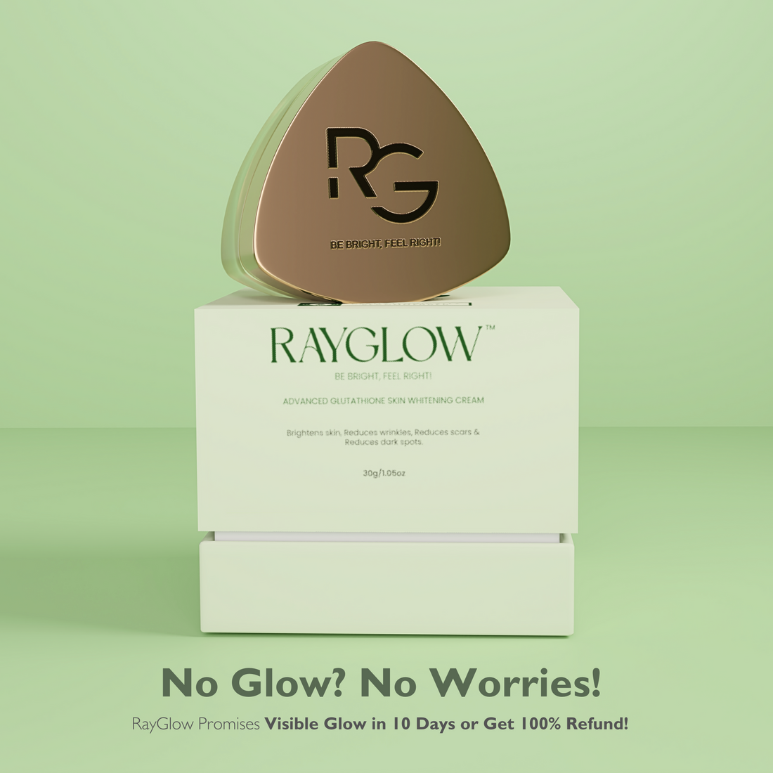 RayGlow Skin Brightening Cream | Crafted in the USA with an advanced Glutathione formula | Celebrity secret to brighter skin and reducing dark spots in 10 days