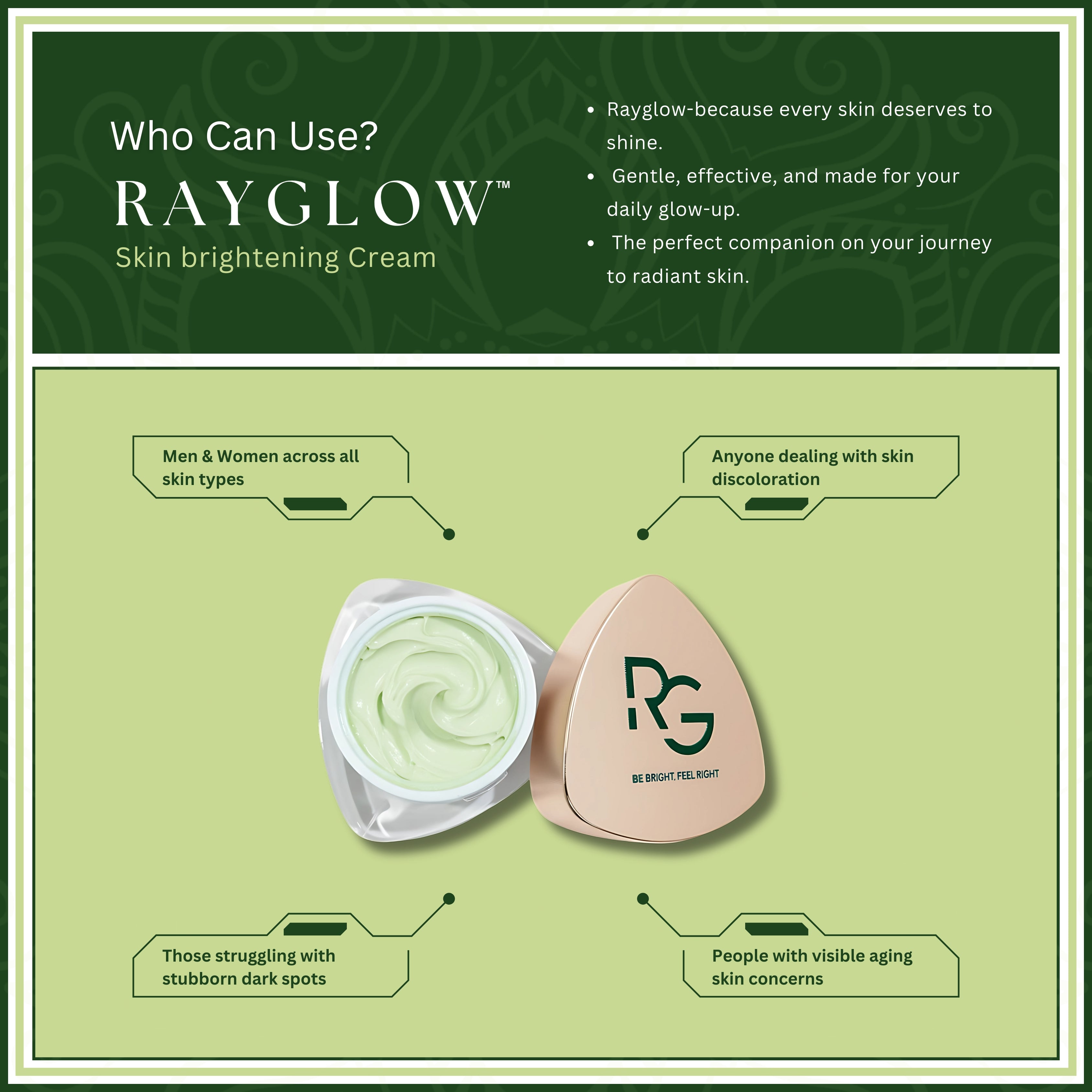 RayGlow Skin Brightening Cream | Crafted in the USA with an advanced glutathione formula | Celebrity secret to brighter skin and reducing dark spots in 10 days