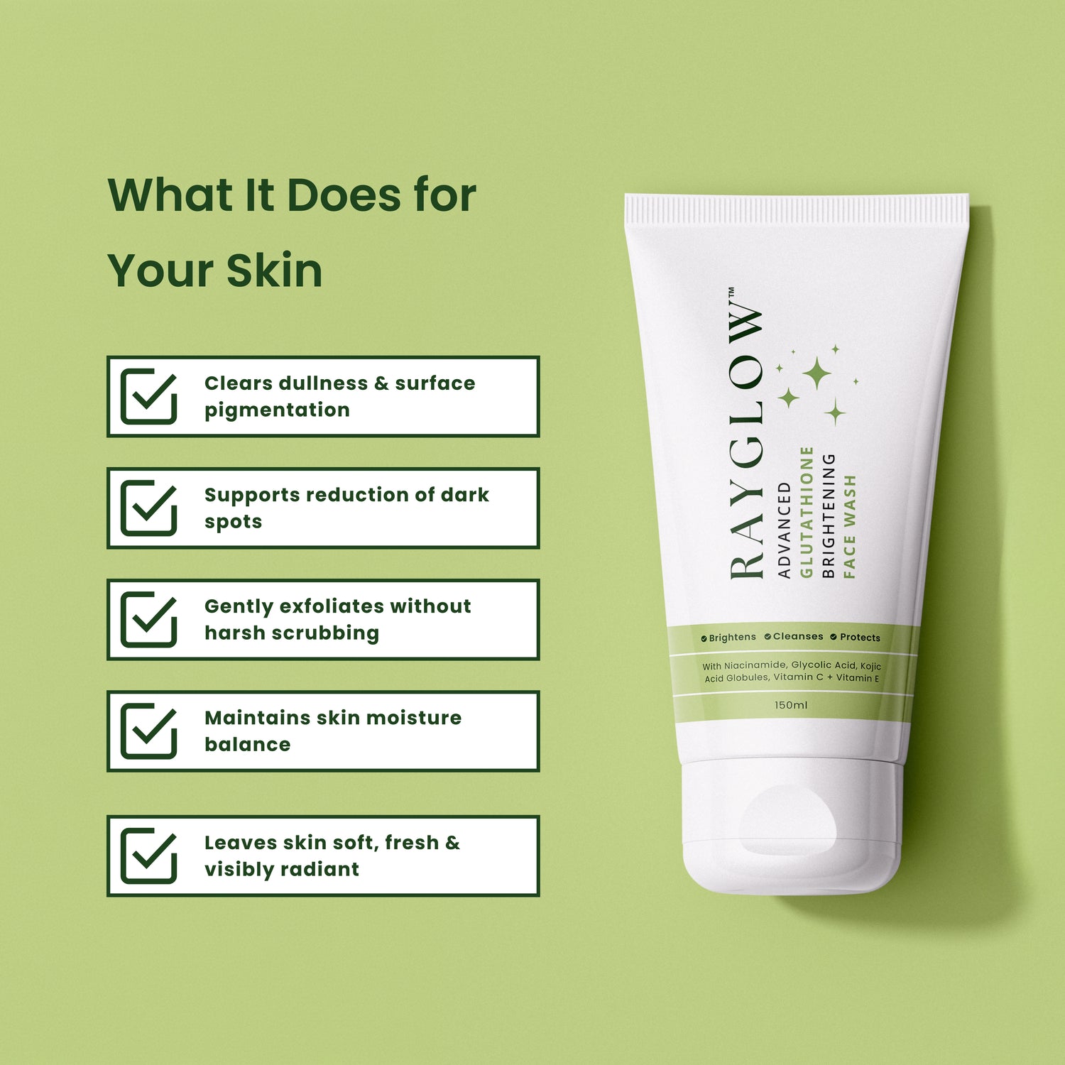 Rayglow Advanced Glutathione Brightening Face Wash